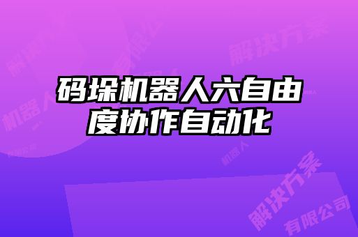 碼垛機(jī)器人六自由度協(xié)作自動化