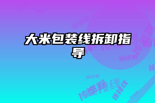 大米包裝線拆卸指導