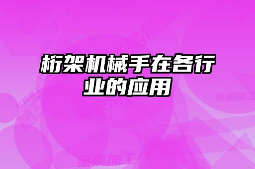 桁架機械手在各行業的應用